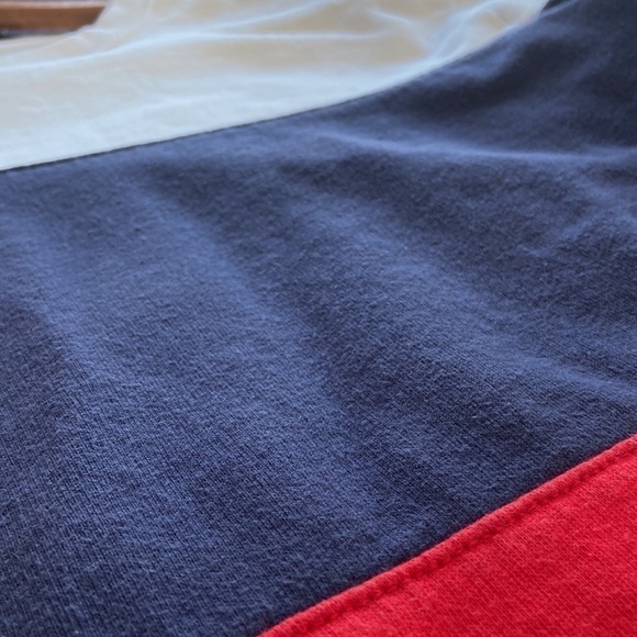 𝅺american Eagle Colour-Blocked Sweatshirt Red White Navy Size Large - Picture 4 of 9